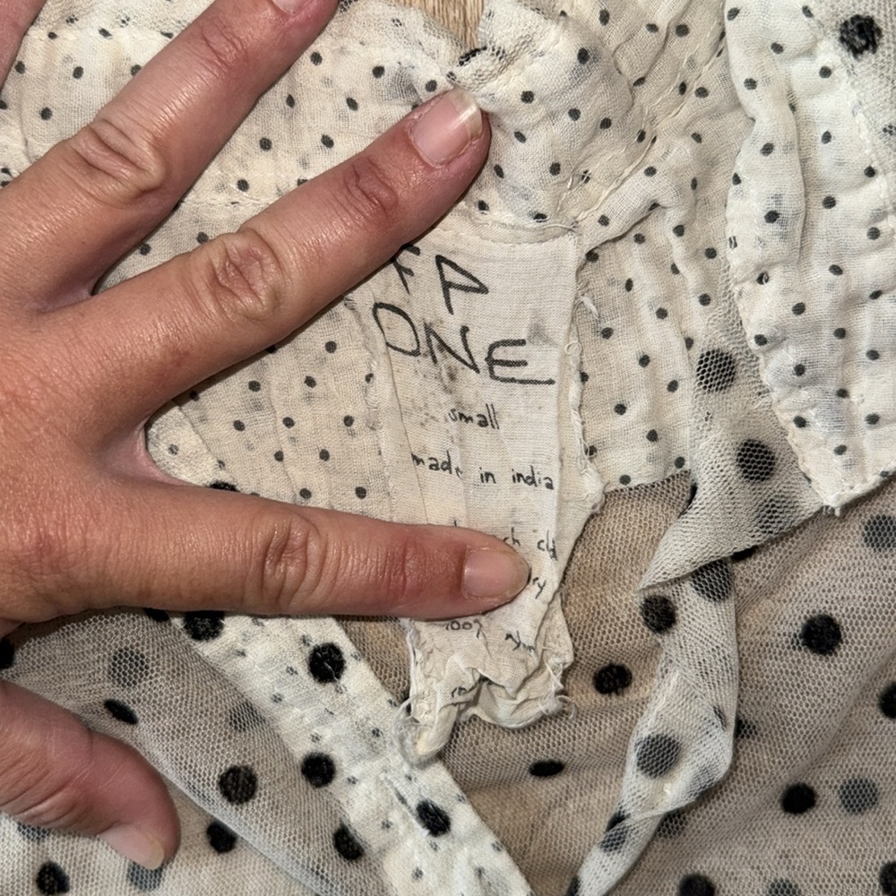 Free People • Flock Dot House Slip Sheer Layer Boho Size S Polka Dot - Picture 8 of 8